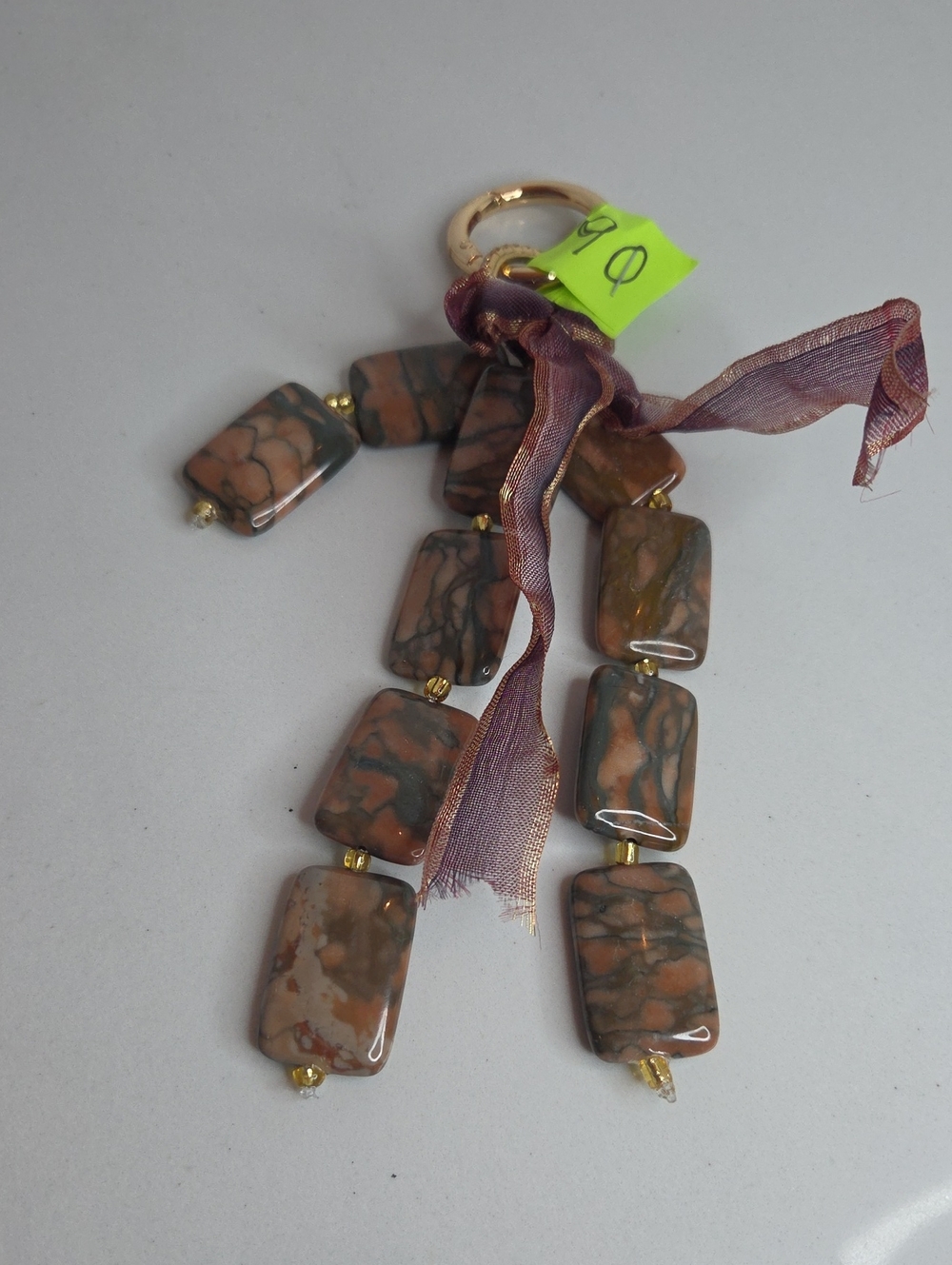 90 - Stone Brown Marbled Bag Charm